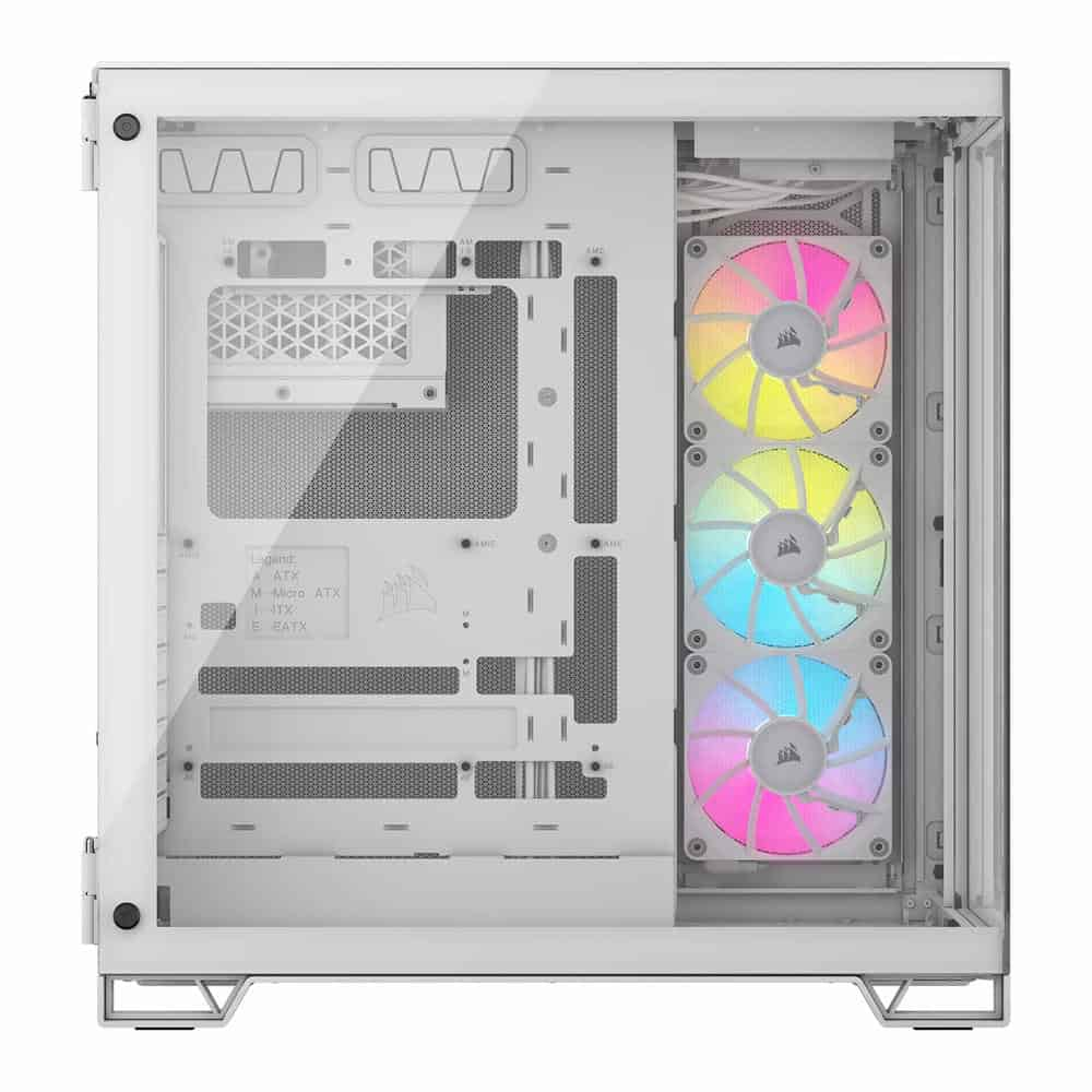 (image for) Corsair 6500X RGB White Dual Chamber Tempered Glass Mid Tower PC Case